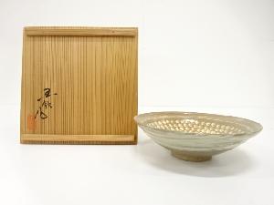 国領寿人造　三島手　平茶碗